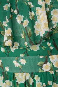 Vixen - 50s Agatha Floral Swing Dress in Green 5