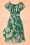 Vixen - 50s Agatha Floral Swing Dress in Green
