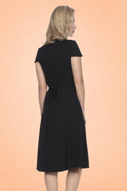 Vixen - 50s Primrose Wrap Dress in Black 6