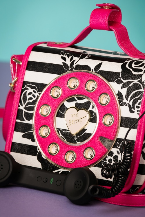 Betsey Johnson - 60s Kitsch Mini Telephone Bag in Pink 5