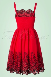 Vixen - 50s Scarlett Swing Dress in Red 6