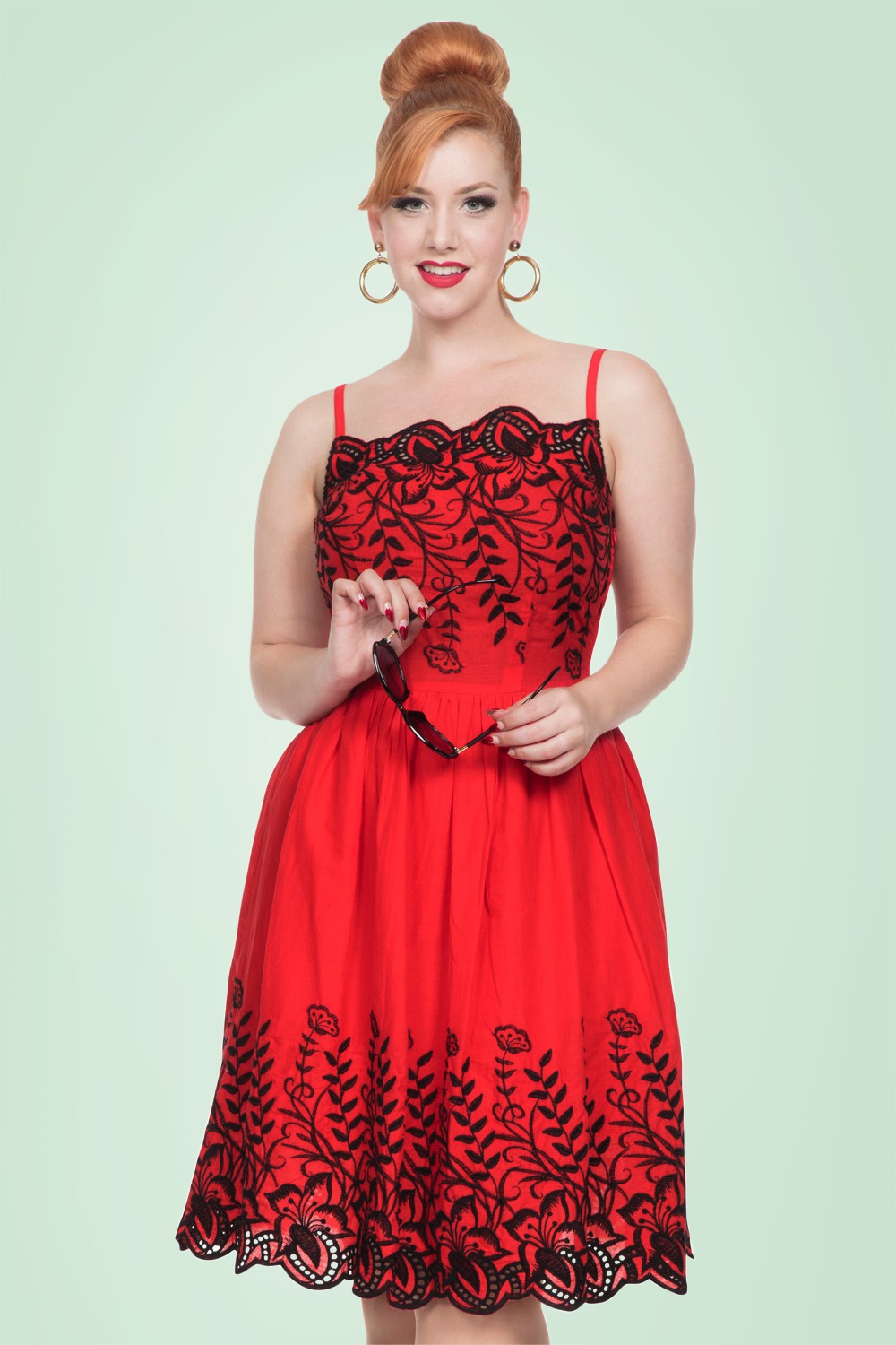 Vixen - Scarlett swingjurk in rood 3