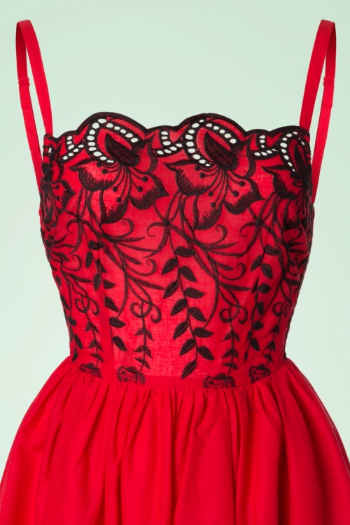 Vixen - 50s Scarlett Swing Dress in Red 4