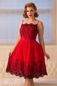 Vixen - 50s Scarlett Swing Dress in Red