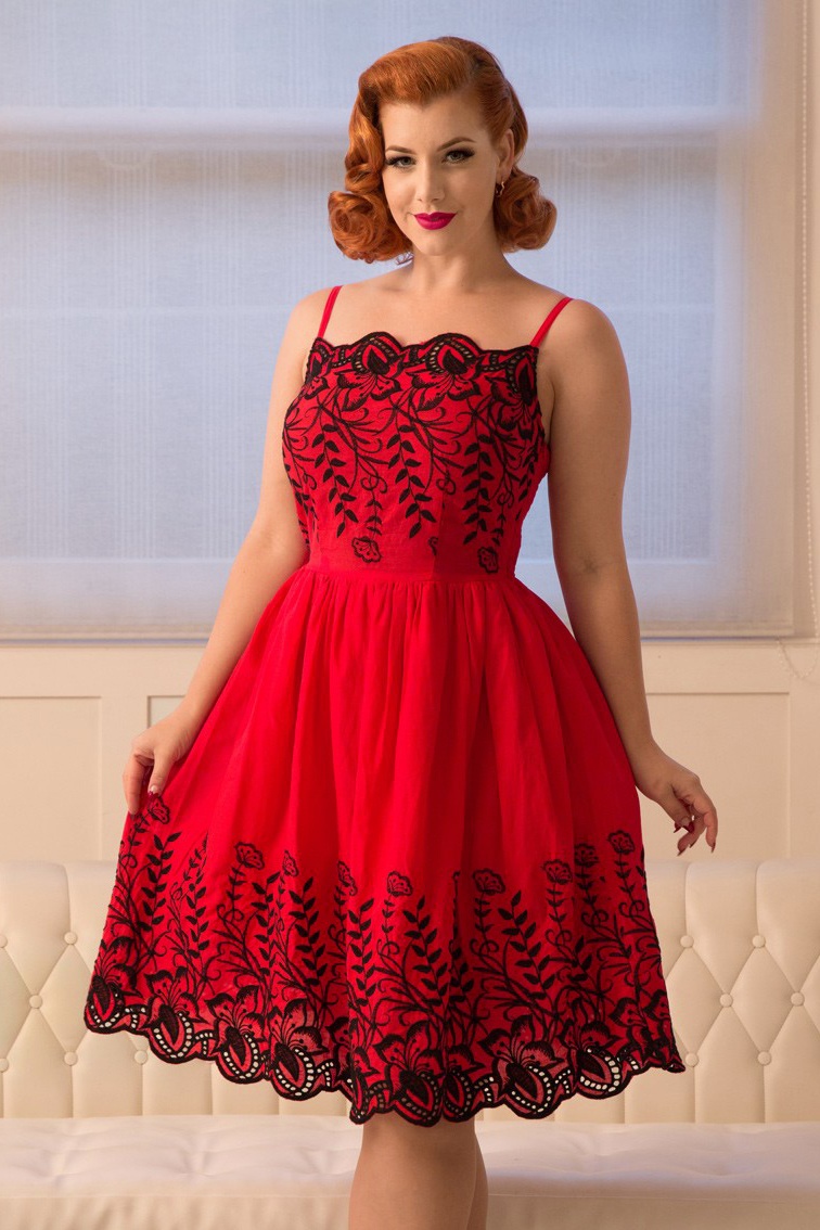 Vixen - Scarlett swingjurk in rood