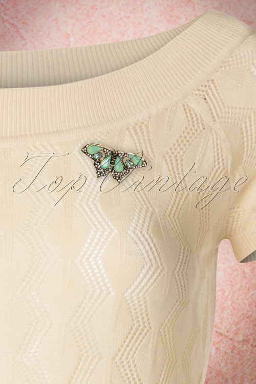 Lovely - 30s Mystic Butterfly Brooch in Pacific Green 2