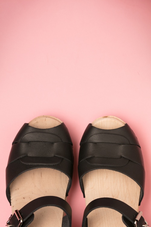Lotta from Stockholm - 60s Loretta Leather Clogs in Black 2