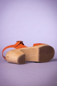 Lotta from Stockholm - 60s Loretta Leather Clogs in Orange 5