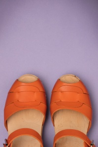 Lotta from Stockholm - 60s Loretta Leather Clogs in Orange 3
