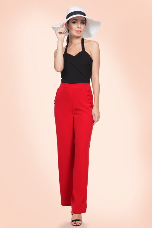 Vixen - 40s Teddy Trousers in Lipstick Red 3