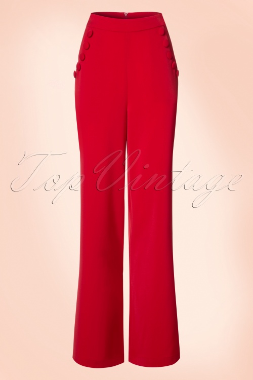 Vixen - 40s Teddy Trousers in Lipstick Red 2