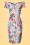 Paper Dolls - 50s Bardot Rose Pencil Dress in Light Blue 4