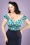 50s Dolores Atomic Harlequin Top in Blue and Jade