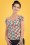 Collectif Clothing - Dolores Atomic Harlequin Top Années 50 en Rouge et Jade 4