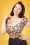 Collectif Clothing - Dolores Atomic Harlequin Top Années 50 en Rouge et Jade