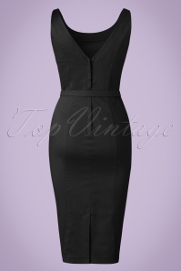 Collectif Clothing - Ines Pencil Dress Années 50 en Noir 5