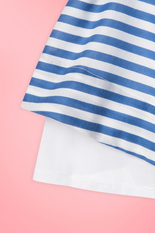 Emily and Fin - 50s Pippa Striped Dress in Blue and White 8