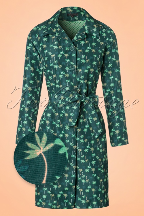 King Louie - Loren Palm Coat Années 60 en Vert Libellule