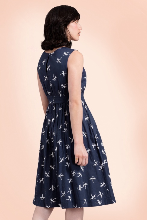 Emily and Fin - 50s Lucy Long Dragonfly Dress in Midnight Blue 7