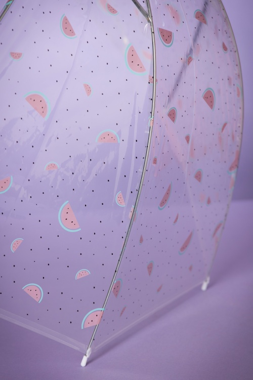 So Rainy - My Sweet Watermelon Transparent Dome Umbrella Années 60 en Blanc 2