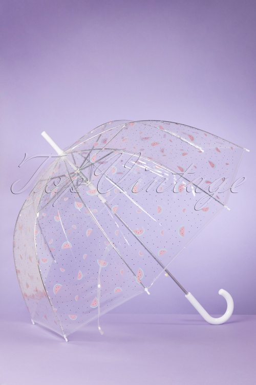 So Rainy - My Sweet Watermelon Transparent Dome Umbrella Années 60 en Blanc 3