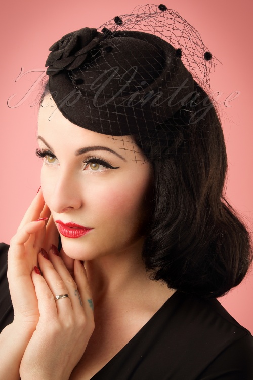 Banned Retro - Marilyn Fascinator in Schwarz