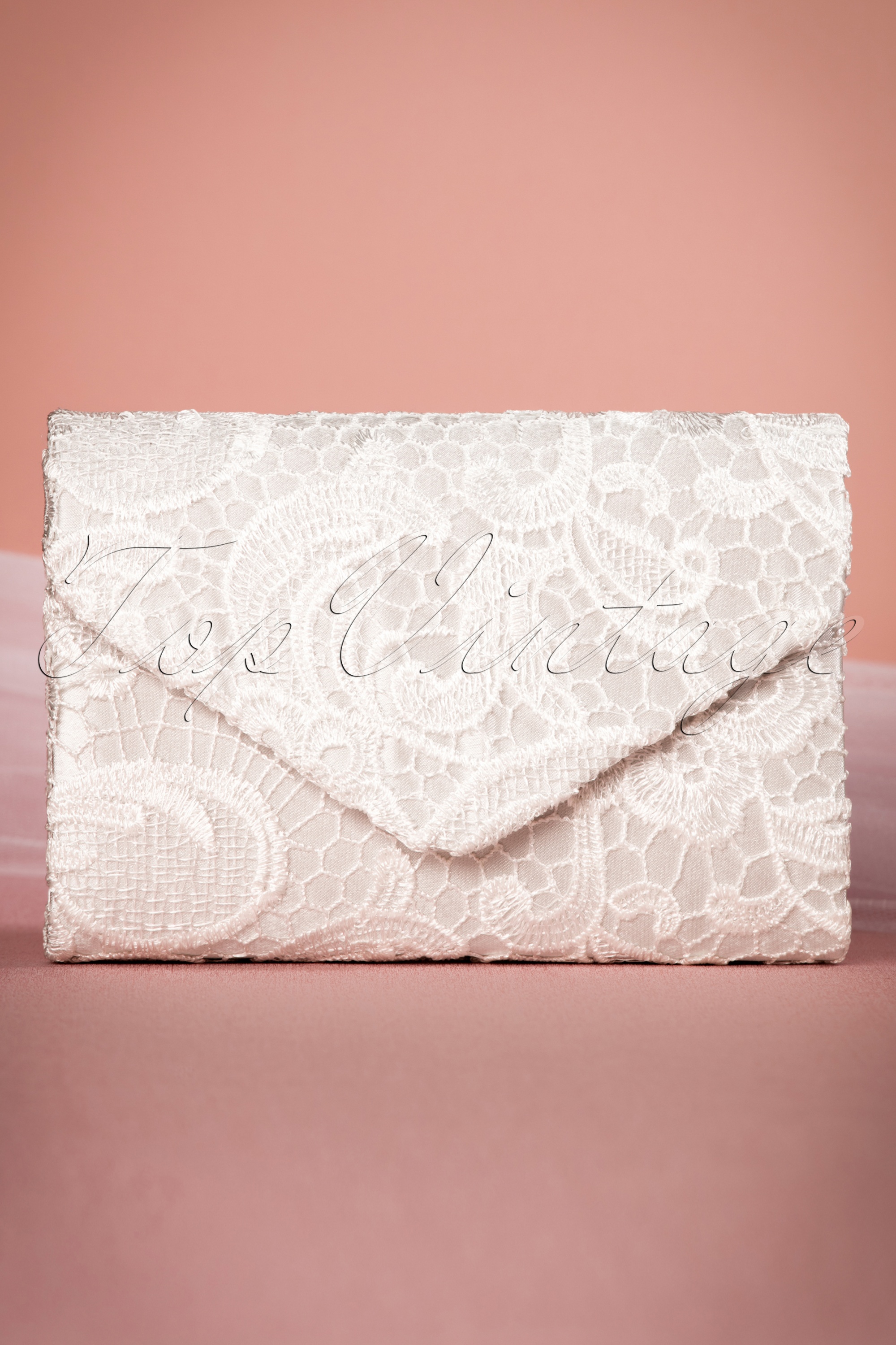 Darling Divine - Elegante kanten avondclutch in ivoor