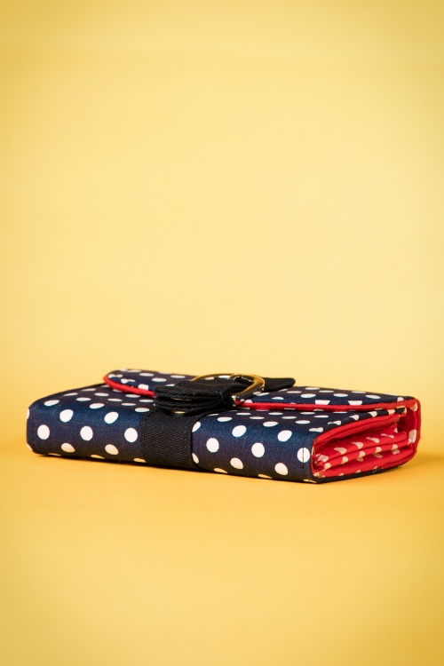 Ruby Shoo - 60s Garda Dots Purse in Navy and White 5