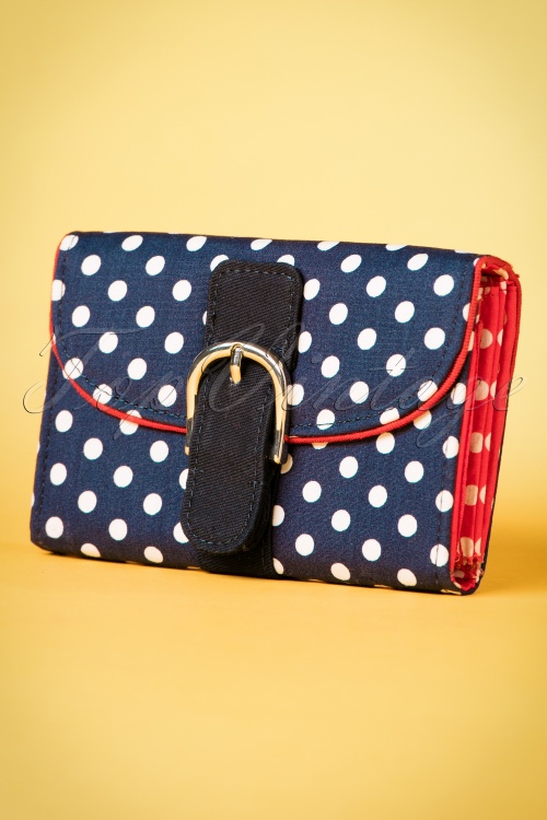 Ruby Shoo - 60s Garda Dots Purse in Navy and White 2