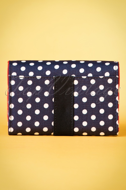 Ruby Shoo - 60s Garda Dots Purse in Navy and White 6