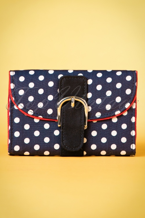 Ruby Shoo - 60s Garda Dots Purse in Navy and White