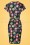 Yumi - Marokkanisches Wickelkleid mit Blumenmuster in Schwarz 3