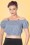 Banned Retro - All Mine Gingham-top in marineblauw 4
