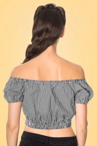 Banned Retro - 50s All Mine Gingham Top in Black 5