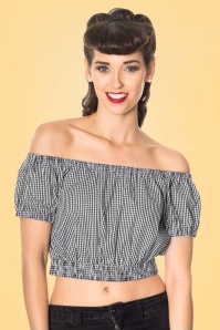 Banned Retro - 50s All Mine Gingham Top in Black 4