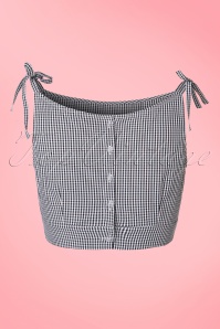 Banned Retro - Fusion Gingham-top in zwart 2