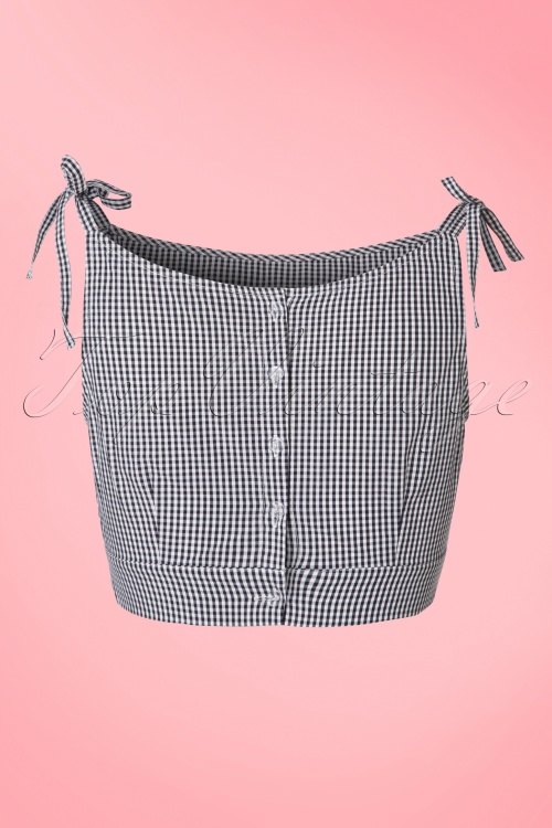Banned Retro - 50s Fusion Gingham Top in Black 2
