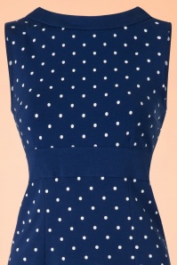 Mademoiselle YéYé - 60s Lolette Dots Dress in Blue 3