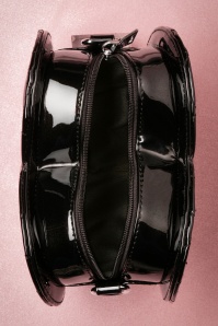 Vixen - 60s Eliza Lacquer Heart Handbag in Black 4