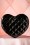 Vixen - 60s Eliza Lacquer Heart Handbag in Black