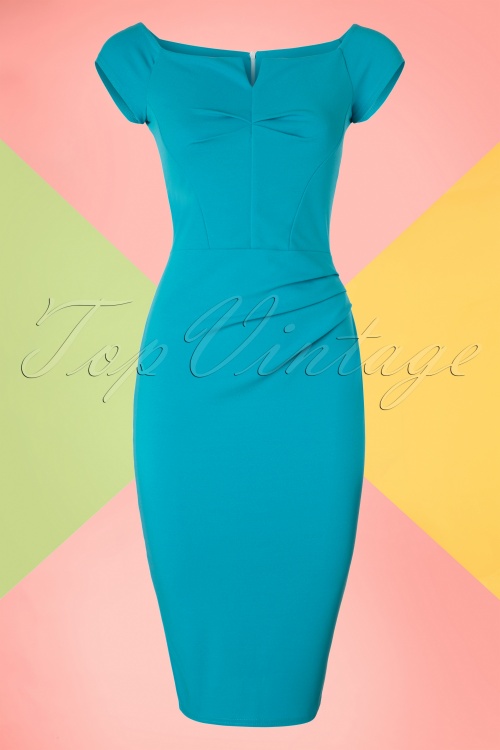 Vintage Chic for Topvintage - 50s Louisa Pencil Dress in Sky Blue 2