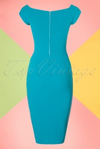 Vintage Chic for Topvintage - Louisa Pencil Dress Années 50 en Bleu Sky 5
