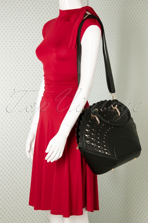 La Parisienne - 30s Adana Art Deco Handbag in Black 6