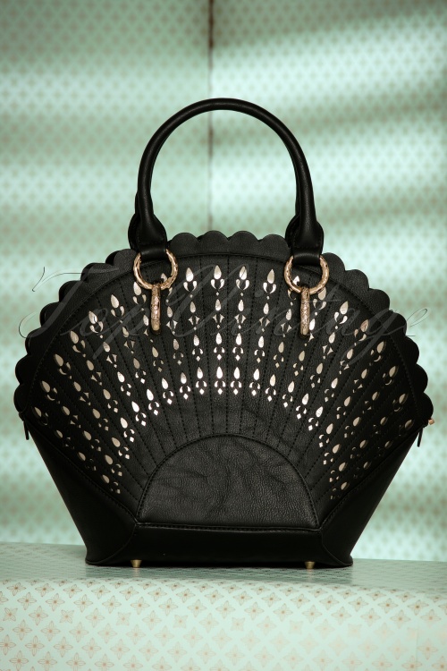La Parisienne - Adana Art Deco handtas in zwart