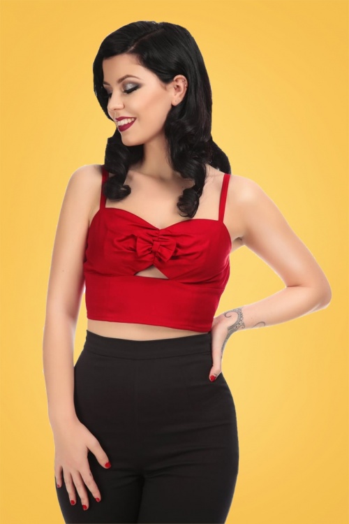 Collectif Clothing - 50s Ariel Top in Red 7