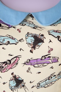 Collectif Clothing - Kitty Car Swing Kleid in Elfenbein 7