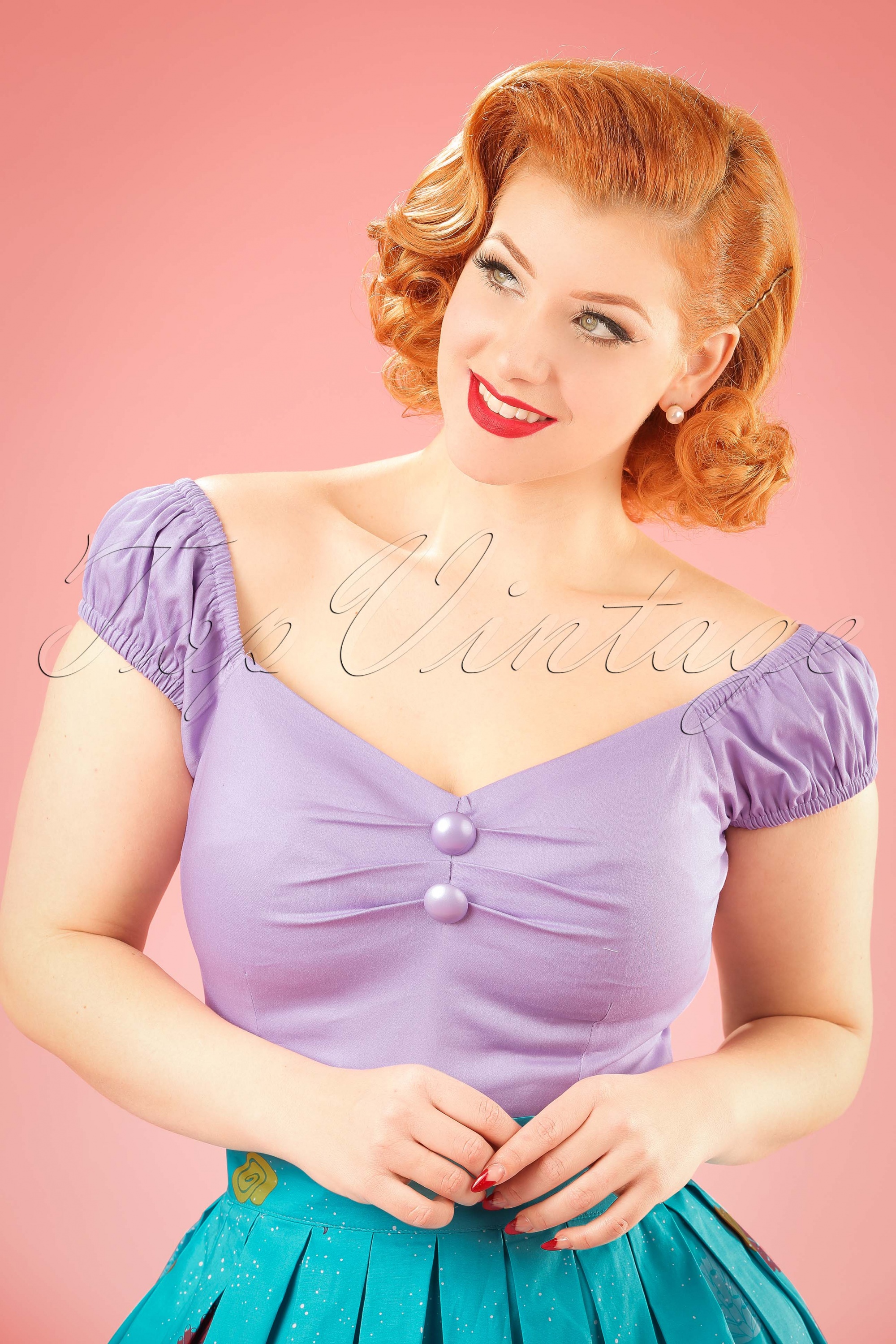 Collectif Clothing - Dolores Top Carmen in lila