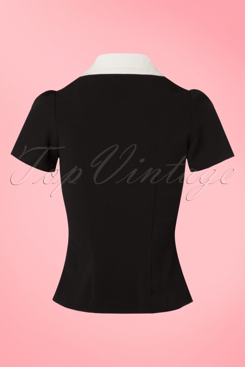 Bunny - 40s Olsen Top in Black and Ivory Crêpe 4