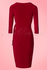Vintage Chic for Topvintage - 50s Layla Cross Over Pencil Dress in Dark Red 5
