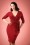Vintage Chic for Topvintage - Layla Cross Over Pencil Dress Années 50 en Rouge Foncé 